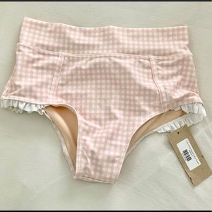 Albion fit pink check Dorothy swim bottoms